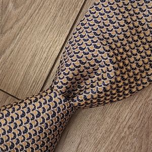 MASSIMO BIZZOCCHI Metallic Black Beige‎ Blue Circle Abstract Mens Silk Tie